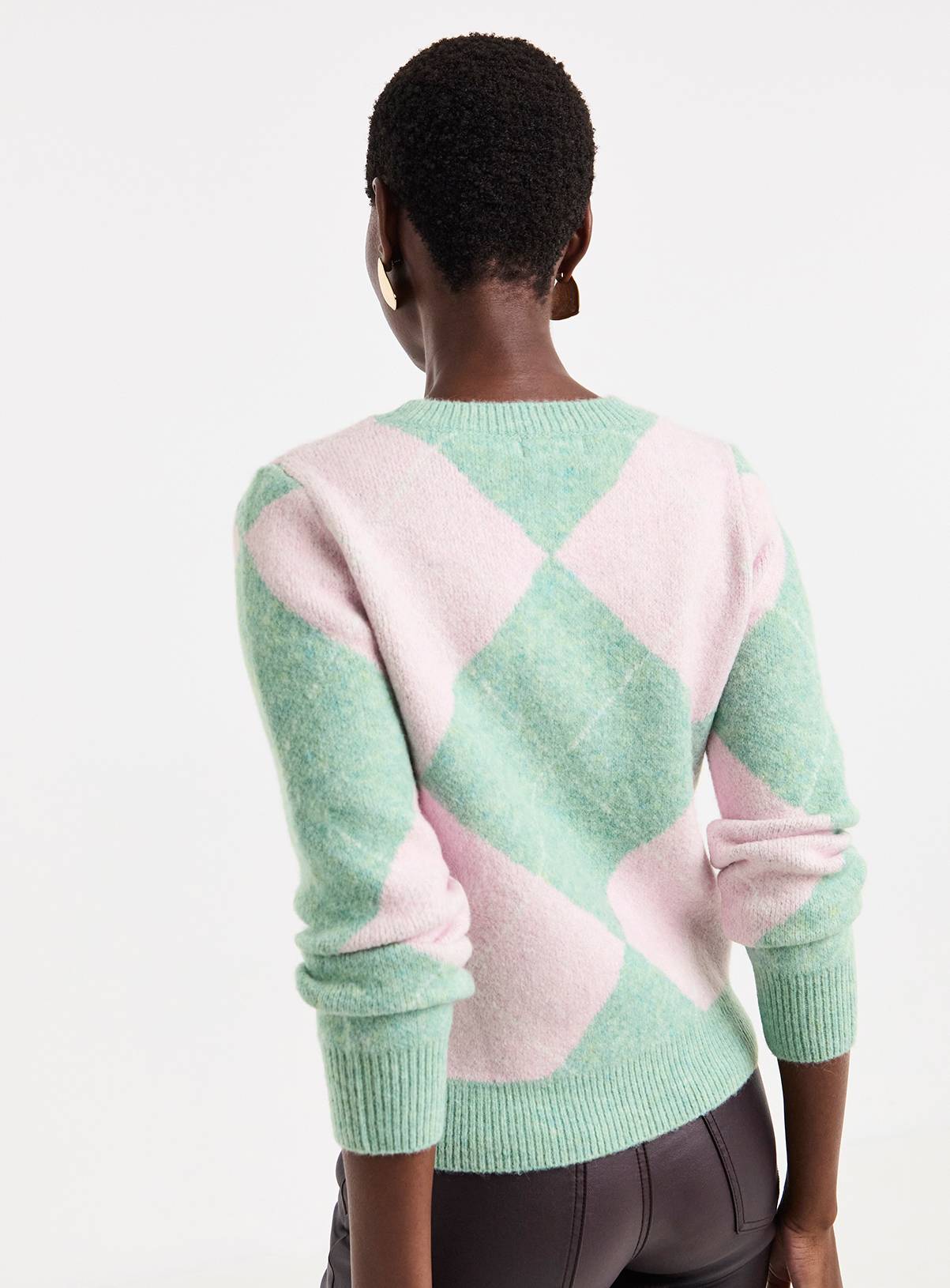 JD WILLIAMS Sparkle Season Argyle Jumper 28-30 - Image 2